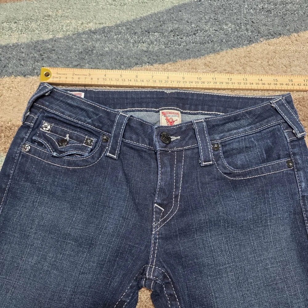 True Religion Julie Slim Fit Jeans Women’s 30 Dark Wash Rhinestone Horseshoe USA